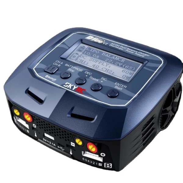 SKYRC D100V2 Dual 100W Power Supply Charger AC Battery Balance for 1S-6S RC Plastic for